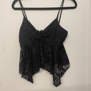 Gaze Black Lace Spaghetti Strap Top